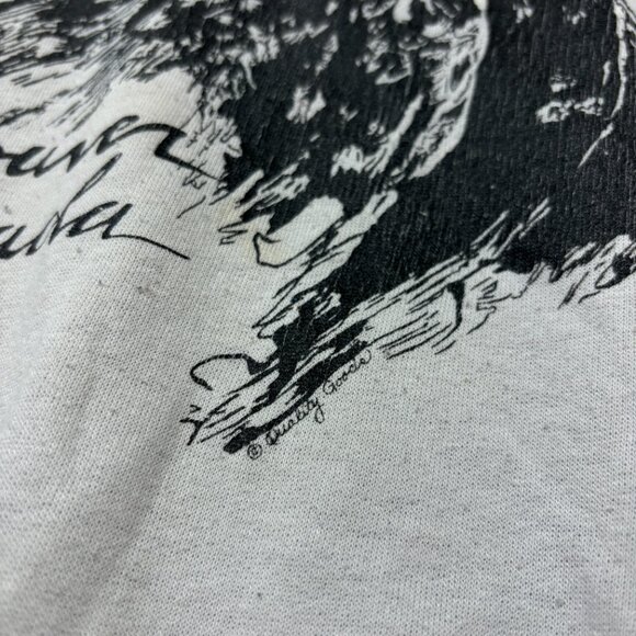 Vintage 70s Canada Quality Goods Sweater Shirt Mens Medium Gray Eagle Thin - Picture 3 of 16